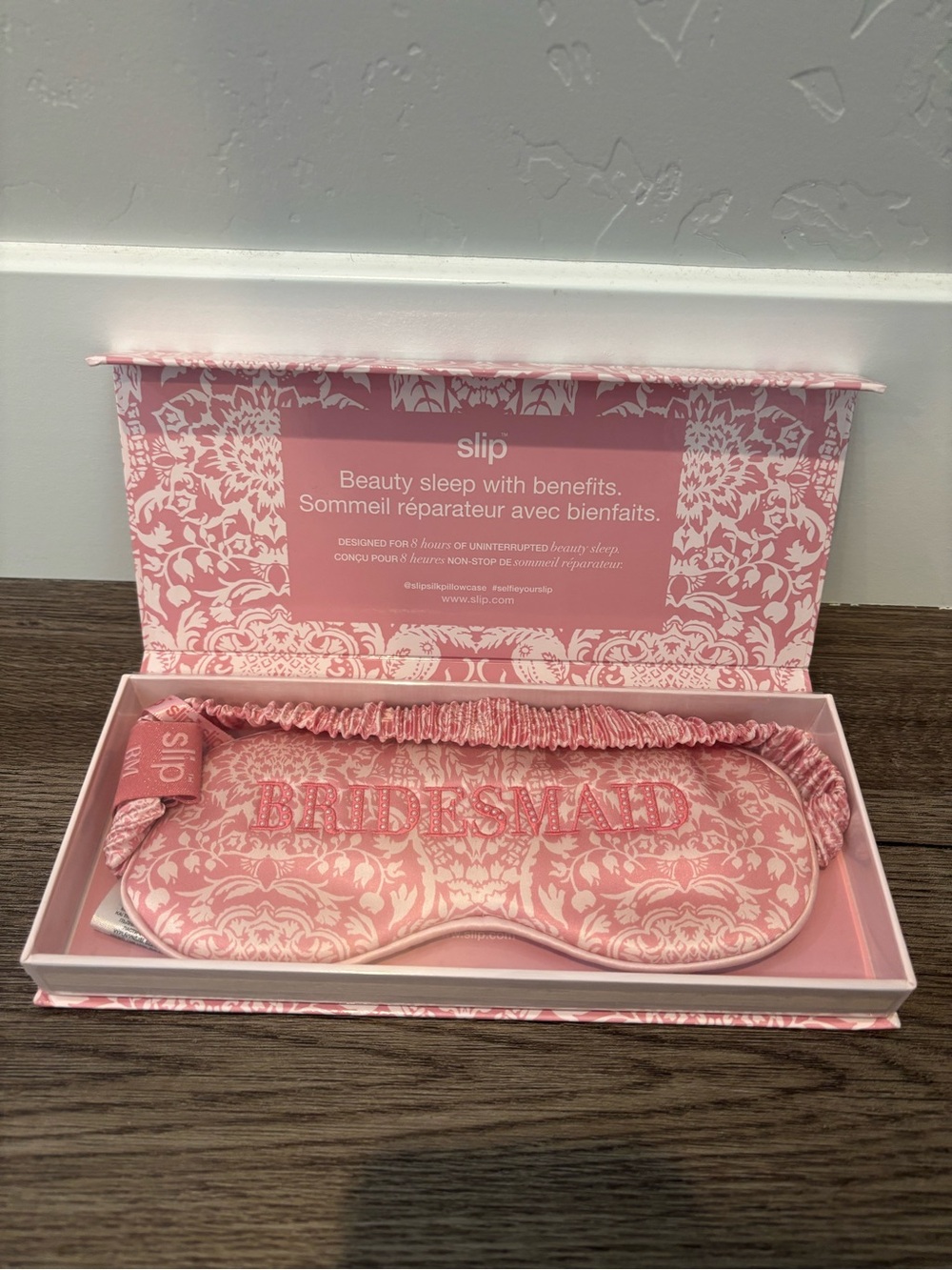 Slip Pink Floral Silk 'Bridesmaid' Sleep Mask